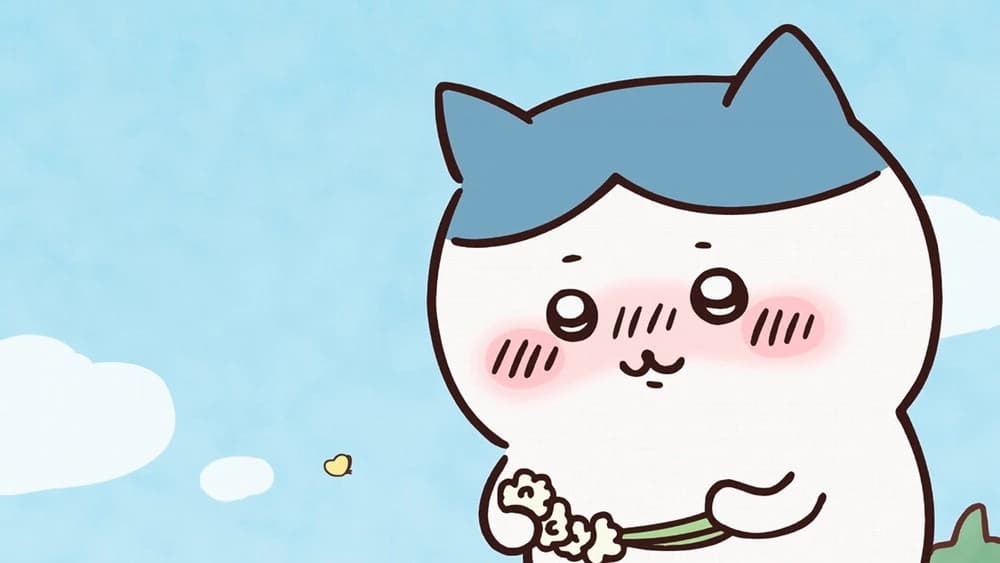 笑顔で話すハチワレのイラスト