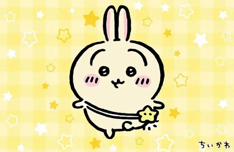奇声を発しながら飛び跳ねるうさぎのイラスト